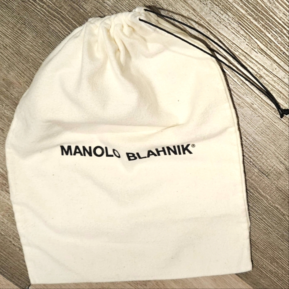 Authentic Manolo Blahnik Drawstring Dust Bag Handbag Wallet Clutch Card Holder